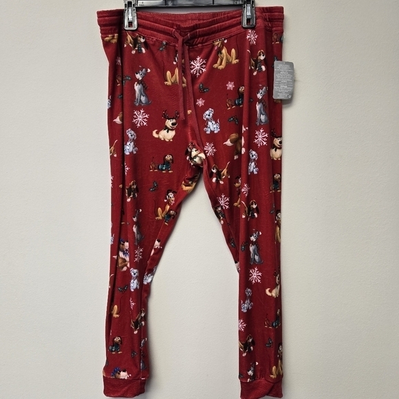 Disney Dogs Christmas Holiday Velour PJ Joggers Pants XL - Picture 3 of 10
